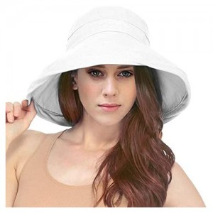 Simplicity Sun Hats for Women Summer Packable Sun Hat with Fold-Up Brim Packable Sun Hat Women  White