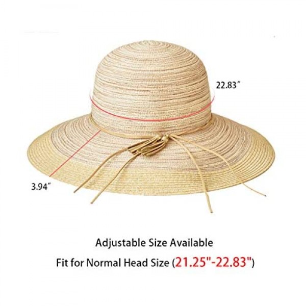 SOMALER Women Floppy Sun Hat Summer Wide Brim Beach Cap Packable Cotton Straw Hat for Travel