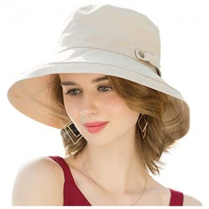 SOMALER Womens Cotton Wide Brim Sun Hats UPF50+ UV Packable Beach Hat Summer Bucket Cap for Travel