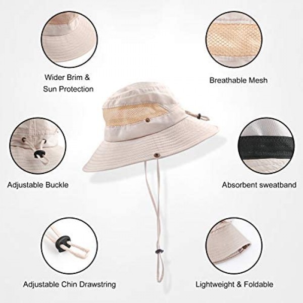 Sun Hat for Men/Women Fishing Hat with UPF 50+ UV Protection Wide Brim Bucket Hat Breathable Packable Boonie Hat