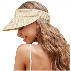 Visors for Women  Sun Hats for Women Sun Visors for Women  Beach Straw Visors Hats Made of Natural Raffia