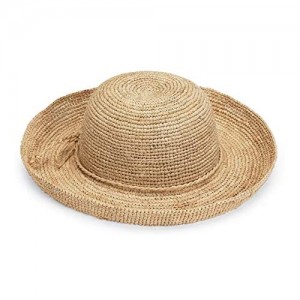 Wallaroo Hat Company Women’s Catalina Sun Hat – Modern Handwoven  Twisted Natural Raffia  Wide Brim  Designed in Australia