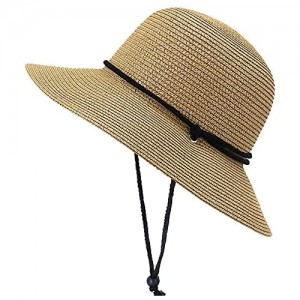 Wide Brim Straw Sun Hat for Women Fashion Summer Beach Sun Hats with Drawsting