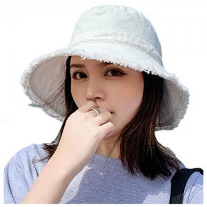Women Sun Bucket Hat Cotton Hats Teens Girls Wide Brim Floppy Summer Beach Caps UPF 50+