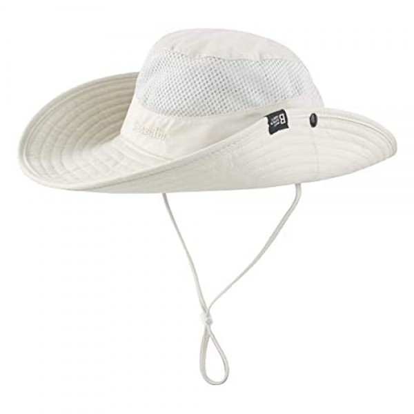 Women's Summer Sun Outdoor UV Protection Foldable Mesh Wide Brim Beach Fishing Bucket Hat