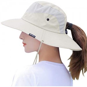 Women's Summer Sun Outdoor UV Protection Foldable Mesh Wide Brim Beach Fishing Bucket Hat