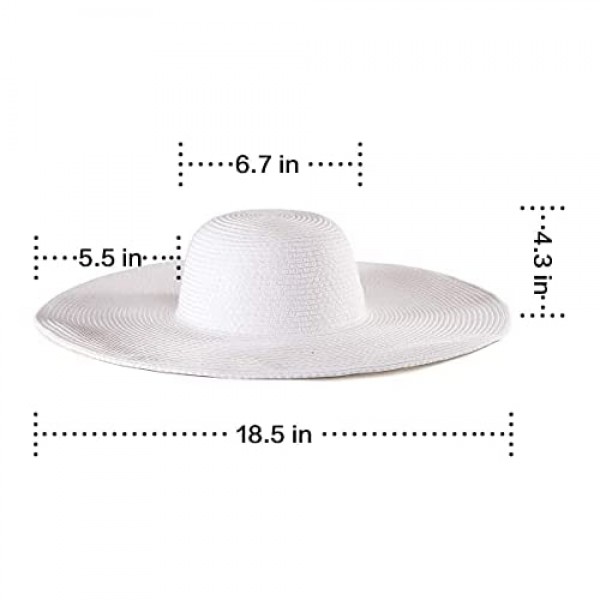 Women's Wide Brim Sun Hat - Sun Protection Floppy Straw Hat Summer Beach Hat