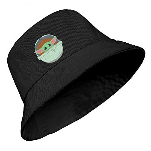 100% Cotton Summer Bucket The-Mandalorian-Baby-Yoda- Hat Beach Fisherman Hats Outdoor Sun Travel Cap