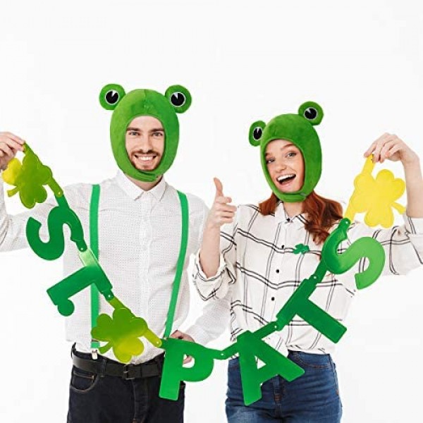 2 Pieces Frog Hat for Kids Adults Frog Scarf Cap Cute Plush Frog Hat Cartoon Frog Photo Props for Winter Skiing Novelty Costume Party Cosplay Animal Themed Party Green