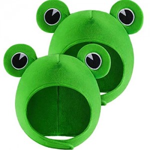 2 Pieces Frog Hat for Kids Adults Frog Scarf Cap Cute Plush Frog Hat Cartoon Frog Photo Props for Winter Skiing Novelty Costume Party Cosplay Animal Themed Party  Green