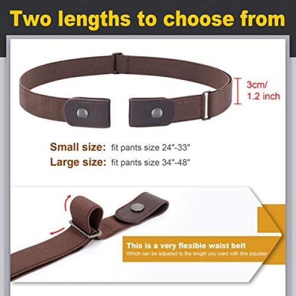 3 Pack No Buckle Stretch Women Belt Buckle Free Invisible Elastic Waist Belts for Jeans Dresses