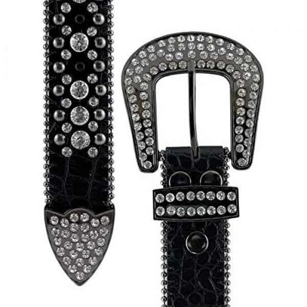 35158 50158 Women's Belts Rhinestone Belt Fashion Western Cowgirl Bling Studded Design Leather Belt