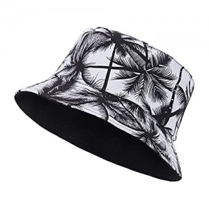 ASUGOS Bucket Hat for Women Men Teens Reversible Double Side Wear Cotton Summer Hat Unisex Outdoor Beach Sun Caps