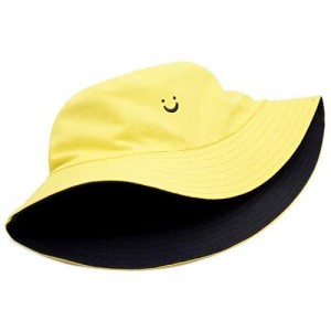 Bucket Hat Unisex 100% Cotton Smile Face Summer Travel Beach Sun Outdoor Cap