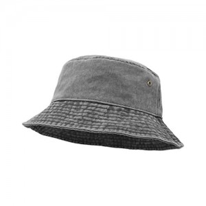 Bucket Hat  Wide Brim Washed Denim Cotton Outdoor Sun Hat Flat Top Cap for Fishing Hiking Beach Sports