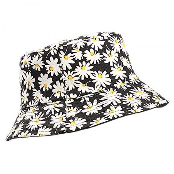Daisy Bucket-Hat Sun Protection Reversible - Summer Beach Hat Packable