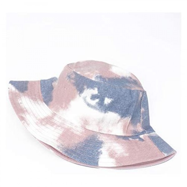 DOCILA Fashion Tie Dye Aesthetic Bucket Hat for Women Men Vibrant Design Cotton Fisherman Sun Caps