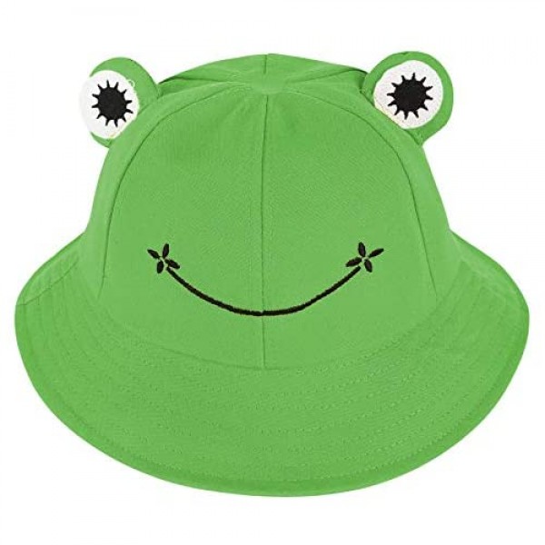 Durio Frog Bucket Hat Cute Frog Bucket Hat Summer Wide Brim Frog Bucket Hat Adult Green Frog Bucket Hat E Green Frog