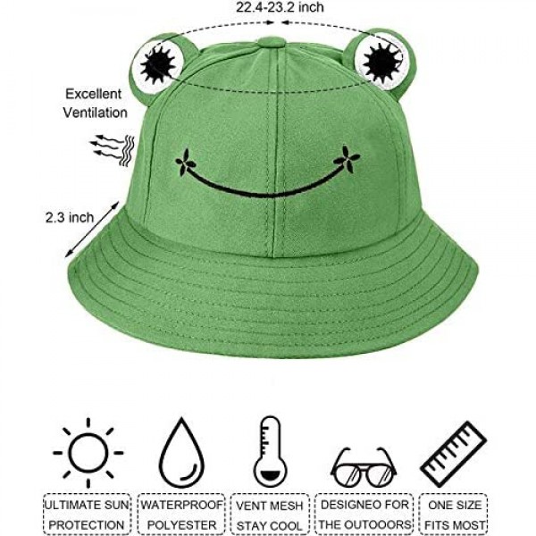 Face Smile Hat Summer Travel Bucket Beach Sun Hat Night Call Embroidery Visor Outdoor Cap