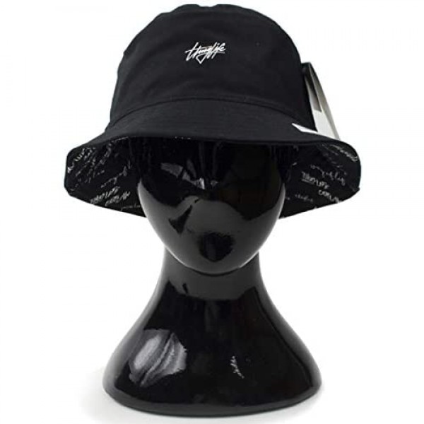 Flipper Thuglife Logo Printed Reversible Cotton Sun Boonie Bucket Hat Cap for Man Women Unisex Kpop Korean Style