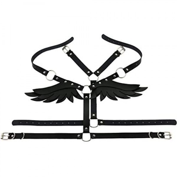 FM FM42 O Ring Waist Belt Body Caged Harness with Back Angel Wings (16 Colors)