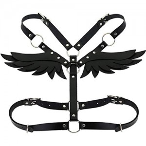 FM FM42 O Ring Waist Belt Body Caged Harness with Back Angel Wings (16 Colors)