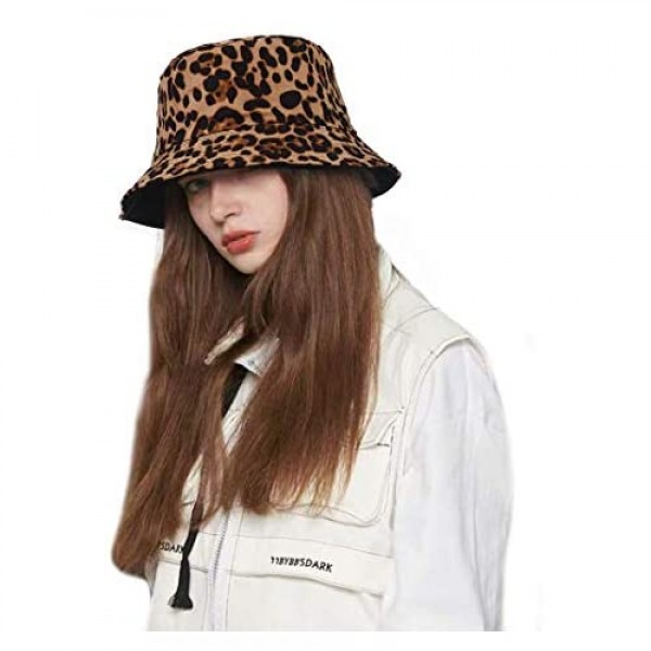 Glamorstar Bucket Hat for Women Cute Cotton Packable Cap for Travel Fishing Double-Side Wear