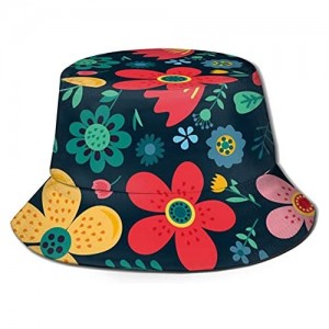 Heine Summer Sun Cap Travel Hat Print Bucket Hat Foldable Fishing Camping Hiking Beach Hat Unisex Outdoor Hat for Men Women