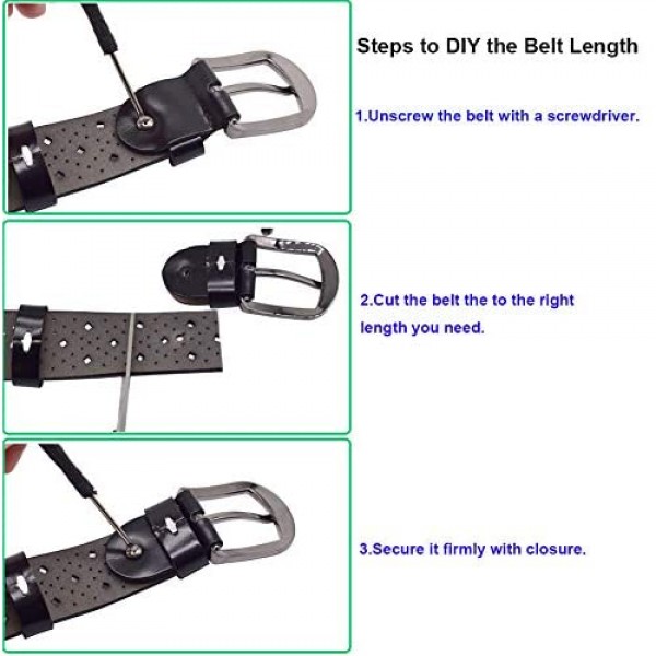 Hollow Leather Belts for Women Vonsely Soft Leather Womens Belts with Pin Buckle