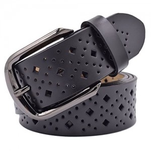 Hollow Leather Belts for Women  Vonsely Soft Leather Womens Belts with Pin Buckle
