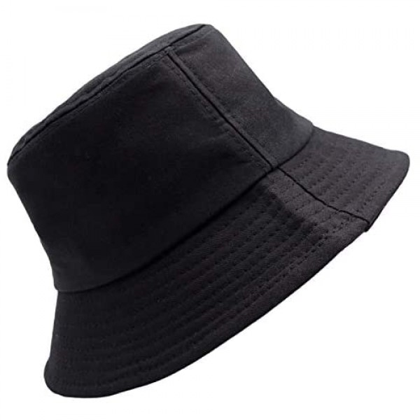 HSYZZY Bucket Hat Unisex 100% Cotton Packable Summer Travel Bucket Beach Sun Cap