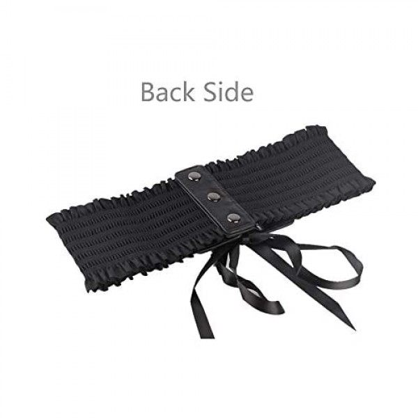 Jurxy Women's Lace Wide Waist Band Belt Women Bandage Elasticity Girdle Wrap Obi Style Boho Corset Waist Belts – Black