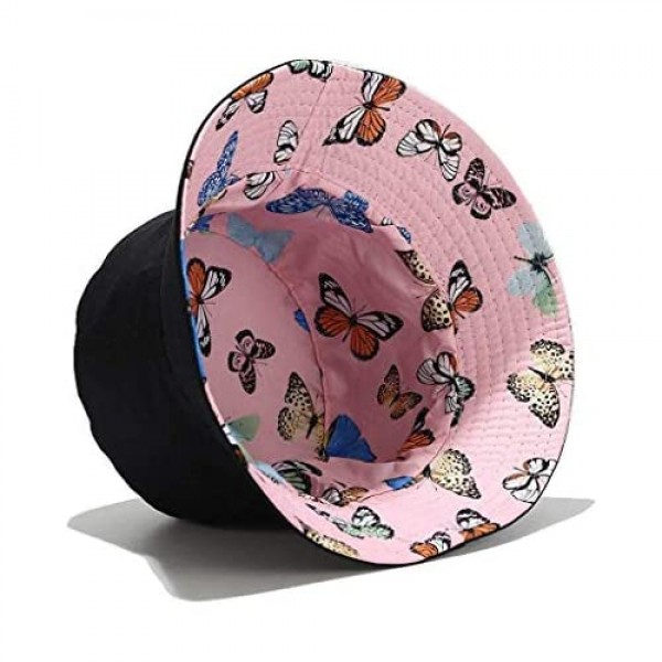 LINARTS Unisex Bucket Hat Cotton Double-Side-Wear Reversible Sun Hat for Men Women