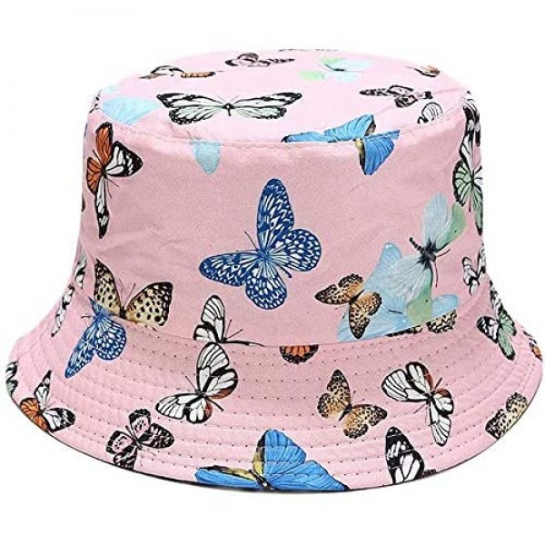 LINARTS Unisex Bucket Hat Cotton Double-Side-Wear Reversible Sun Hat for Men Women