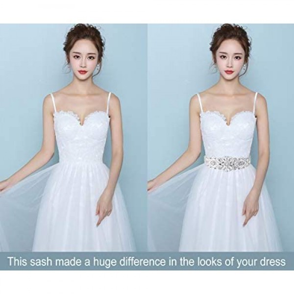 Lovful Womens Rhinestone Sash Belts for Dresses Bridal Belt Crystal Wedding Bridesmaid Belt