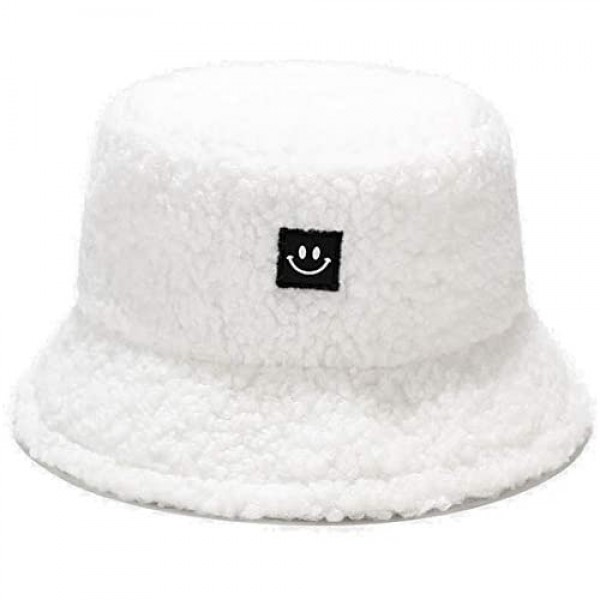 MaxNova Women Bucket Hats Teddy Style Vintage Cloche hat Warm Faux Fur Wool Fisherman Cap