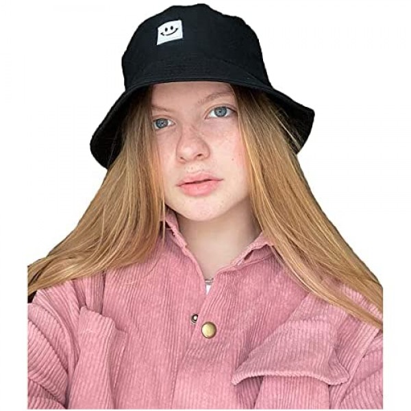 Mealah Bucket Hat Smile-Face Packable Summer - Unisex Travel Fisherman Hat