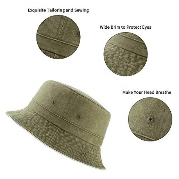 NTLWKR 56cm - 60cm Adjustable Bucket Hat for Women Men Teens Summer Beach Hat