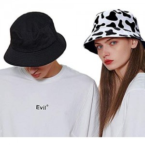 QIPNVY Unisex Print Reversible Bucket Hat， Summer Travel Beach Double-Side-Wear Sun Hats