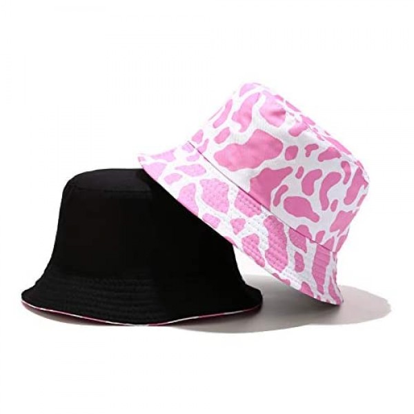 Quanhaigou Reversible Printed Bucket Sun Hat Packable Double-Side-Wear Fisherman Outdoor Cap Summer Beach Hats Many Patterns