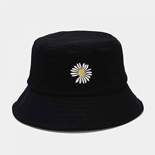 Reversible Daisy-Bucket-Hat Sun-Prcotection Packable - Fisherman Cap Summer