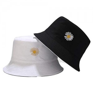 Reversible Daisy-Bucket-Hat Sun-Prcotection Packable - Fisherman Cap Summer