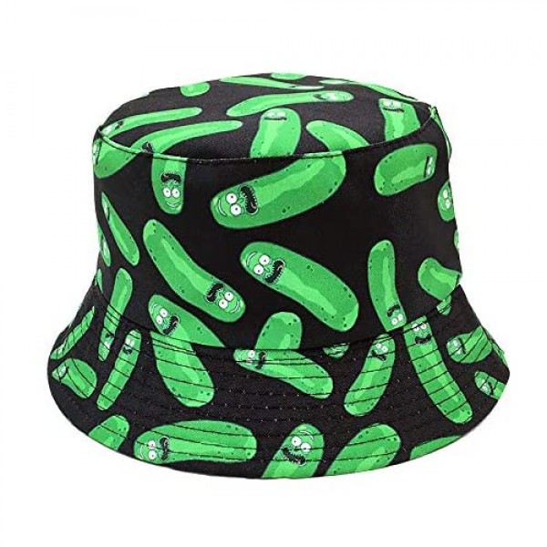 Rick&M Pickle Rick Bucket Hat Fisherman Hats Summer Outdoor Packable Cap Travel Beach Sun Hat