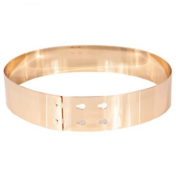 shengweiao Women's Fashion Sleek Gold Mirror Metal Waist Belt for Dresse