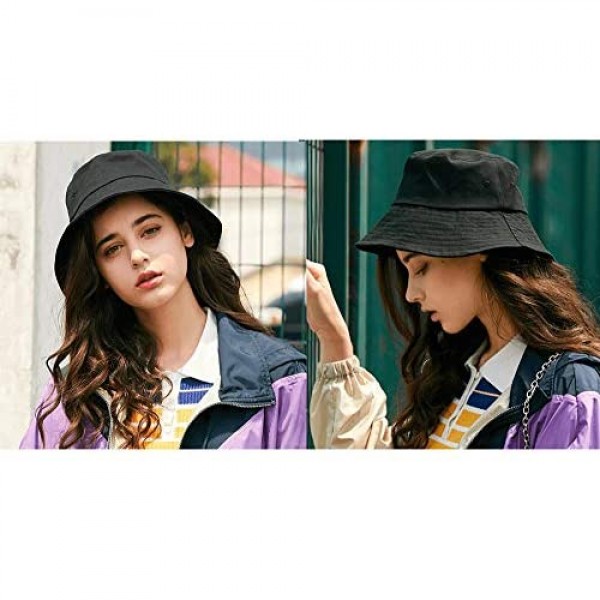 Sun-Hat Solid Bucket-Hat for Unisex Outdoor - UV Protection Foldable Fisherman Cap