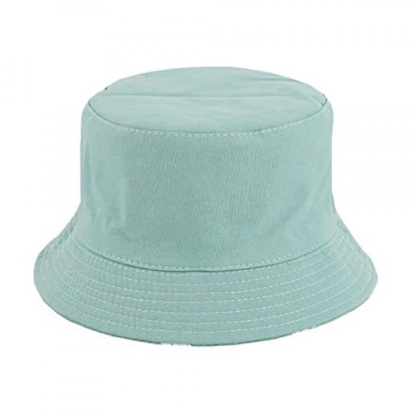 Surkat Cotton Bucket Hat Reversible Fisherman Cap Packable Sun Hat for Women Men