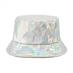 Surkat Unisex Fashion Hologram Climbing Bucket Hat Waterproof Fisherman Cap Travel Sunhat