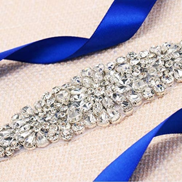 Tendaisy Wedding Belt Women's Rhinestone Wedding Sash Belt Crystal Sashes Bridal Belts for Bridal Gowns