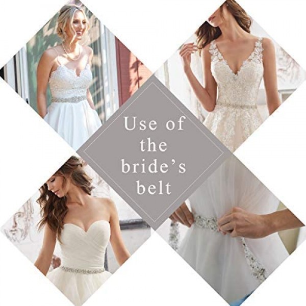 Tendaisy Women's Crystal Bridal Belt Rhinestone Pearls Sashes Wedding Belts for Gowns