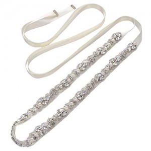 Thin Bridal Belt for Wedding Gown  Crystal Rhinestone Belts for Women  Handmade Wedding Sash Bridal Belts with Pearl